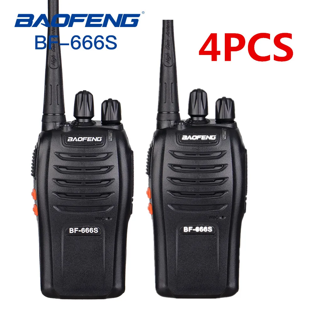

4PCS Baofeng BF-666S Walkie Talkie Portable Radio BF-666s 5W UHF 400-470MHz BF 666S Comunicador Transmitter Transceiver