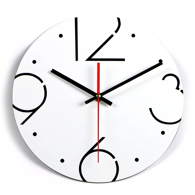 New 2017 Number Wall Clock Black White Clock Silent Home Decoration