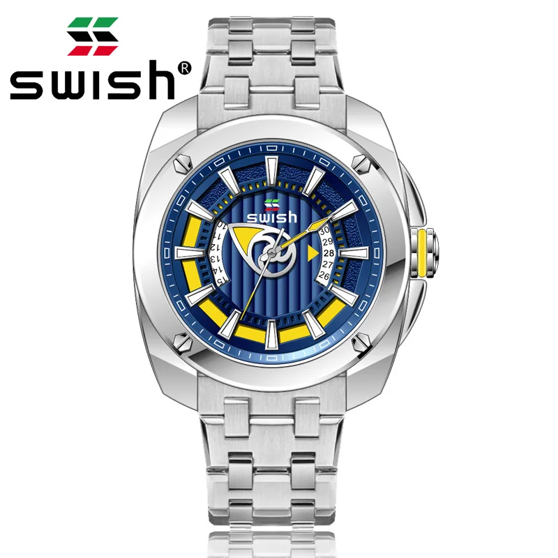 

SWISH 2019 Watch Men Sport Quartz Fashion Steel strip Clock Mens Watches Top Brand Luxury Waterproof Business Watch
