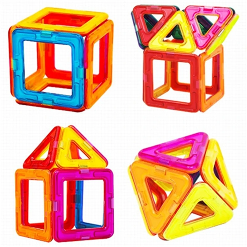 Online 46pcs Big size magnetic building blocks Ferris wheel Brick designer Enlighten Bricks magnetic toys Children s birthday gift