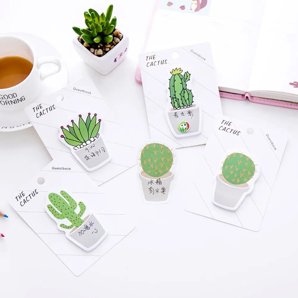 

30 Sheets Fresh Cactus Memo Pad self-adhesive Sticky Notes Notebook Stationery Memo Pad Papelaria Escolar School Supplies