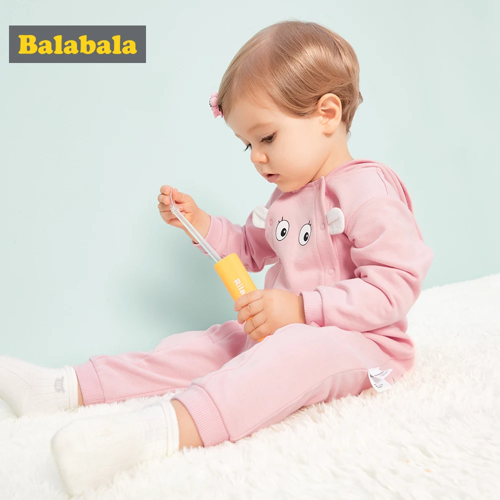

Balabala Babys Soft Cotton Printed Jumpsuit Infant Newborn Baby Boys Baby Girls Jumpsuit One-Piece Romper Ribbed Cuff and Hem