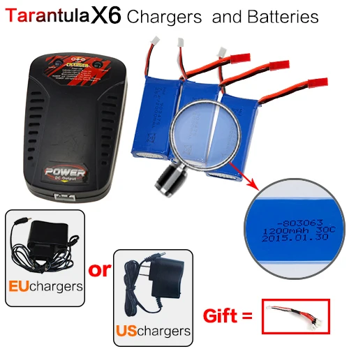 YIZHAN Tarantula X6 H16 запасная часть RC Quadcopter 3x7 4 V 1200mAh батареи + EU/US вилка баланс зарядное