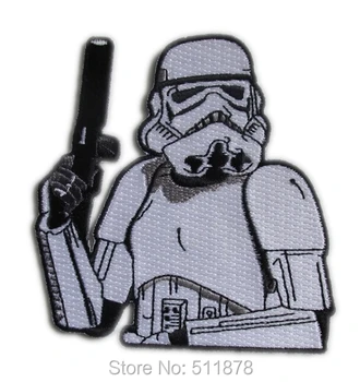 

4" Stormtrooper THE FORCE AWAKENS STAR WARS 7 VII TV Movie Series patch full embroidered applique iron on badge