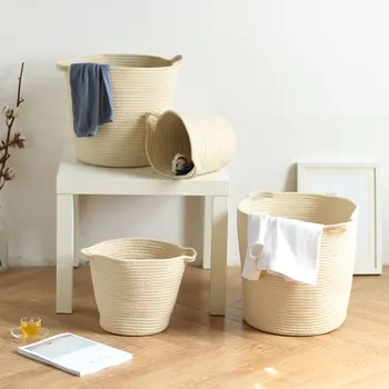 

INS Nordic Laundry Basket Cartoon Storage Barrel Standing Toys Clothing Storage Bucket Laundry Organizer Holder Pouch Household