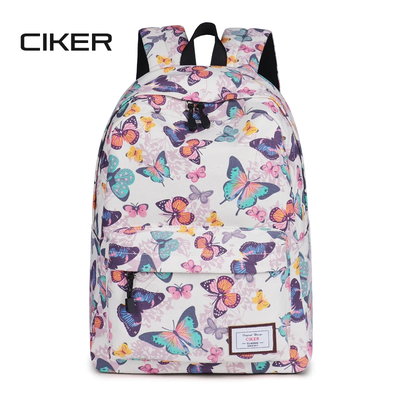CIKER butterfly printing backpacks for teenage girls fashion student