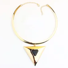 VIVILADY модные треугольные Торки ожерелье для женщин без никеля Золото Серебро Цвет Резина с Цинковым Сплавом Богемия Панк африканские ювелирные изделия