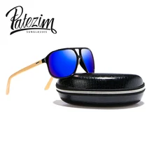 Gafas de Sol de aviador Hombres Steampunk Gafas de Madera de bambú Natural Del Pie 2016 mujeres de La Manera gafas de Sol de Diseñador de la Marca gafas de sol