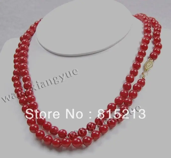 

ddh0040 charming !7-8mm Red Coral Necklace 32