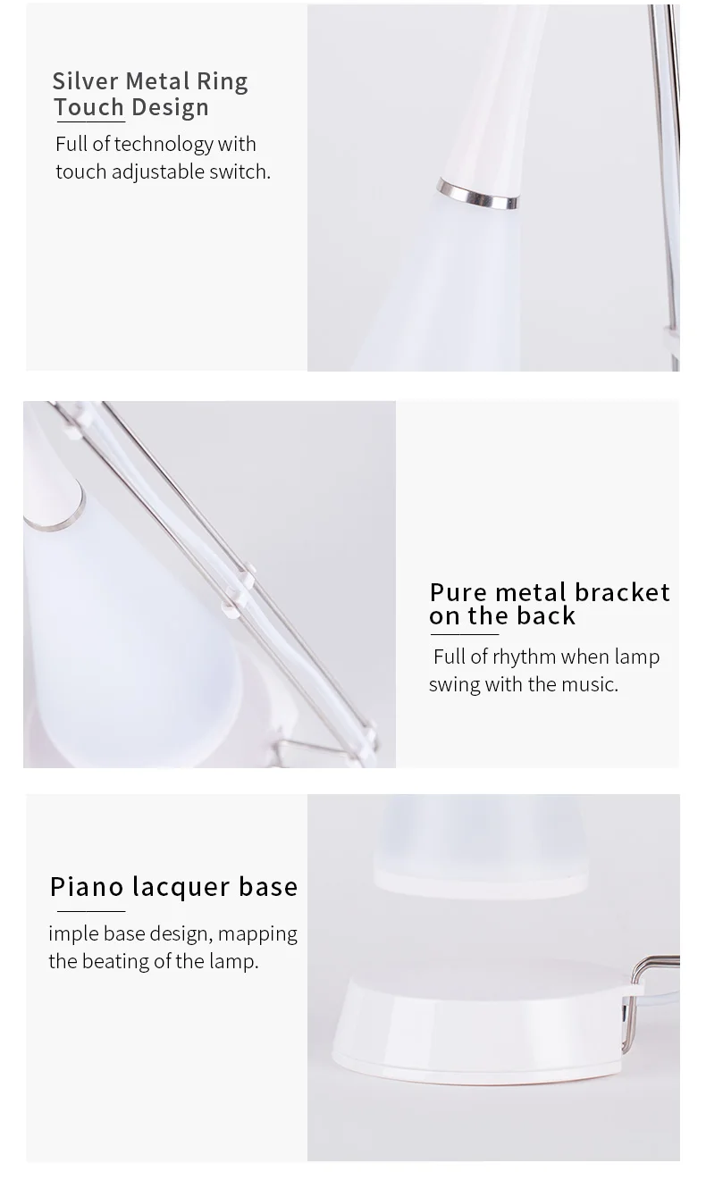 Onefire NEW Bluetooth Speaker Table Lamp,Control Music Audio Speaker Warm Color Smart LED Night Lamp for home