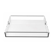 Fashion Clear Acrylic Tea Tray And Coffee Table Tray Breakfast Tray For Home Storage Holder