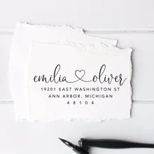 Индивидуальный семейный адрес деревянный штамп, деревянный обратный адресный резиновый штамп, Самостоятельная Заправка чернилами, подарок на новоселье, свадебный подарок