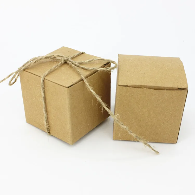 Kraft Paper Cube Wedding Favor Candy boxes Wedding Gift Sweet packing