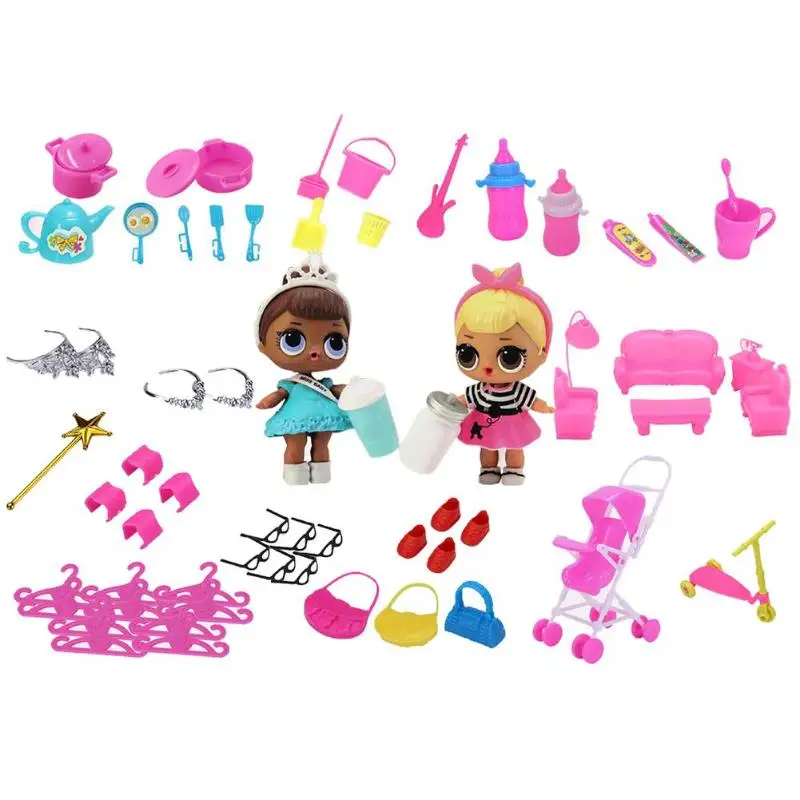 

98pcs Furniture Miniature Rooms For Doll 3D Dolls House Set Baby Kids Pretend Play Toys Christmas Gift Plastic