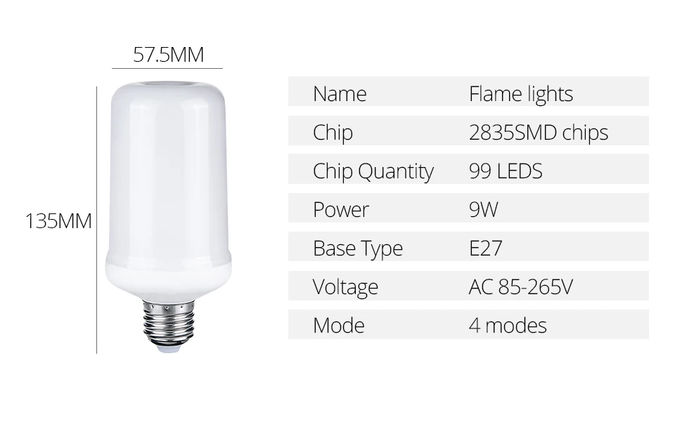 LED Flame lamps (3)