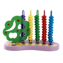 Математические Игрушки для детей, деревянные радужные счеты из бисера, Обучающие Развивающие игрушки, деревянные математические игрушки Монтессори