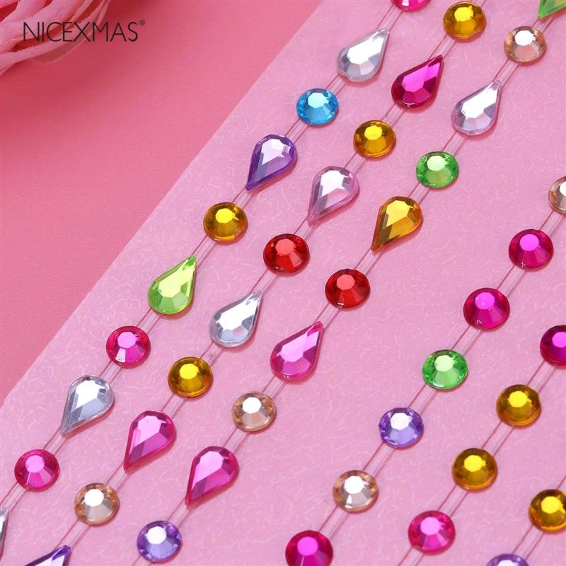 Self Adhesive Rhinestone Sticker Bling Craft Jewels Crystal Gem Stickers Craft Toys DIY Birthday For Kids