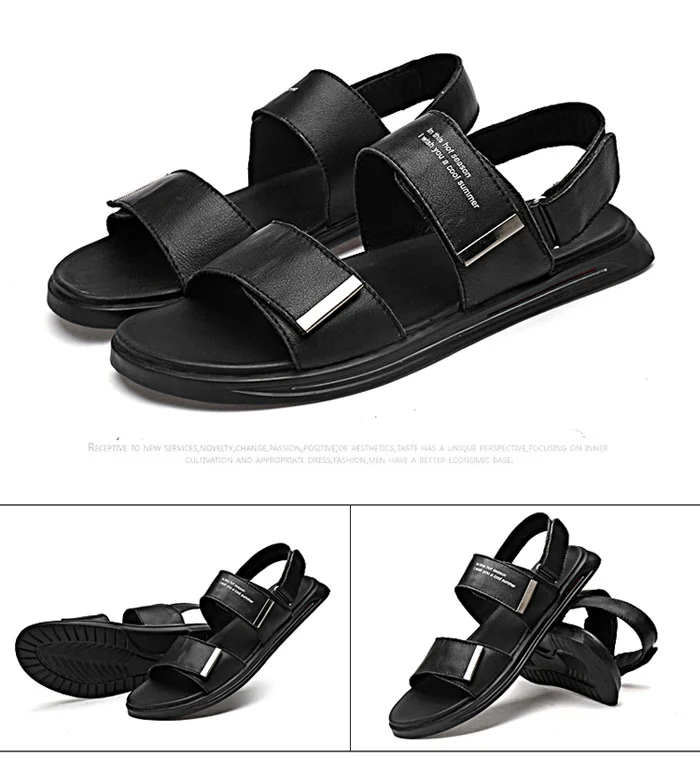 CLAX Ман кожаные сандалии летние Для мужчин; повседневная обувь дышащие белые сандалии мужская обувь для ходьбы