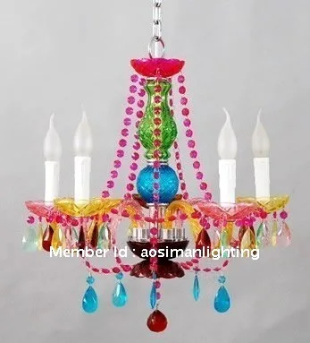 Hot Seller Multi Color Crystal Chandelier Kids Bedroom Small