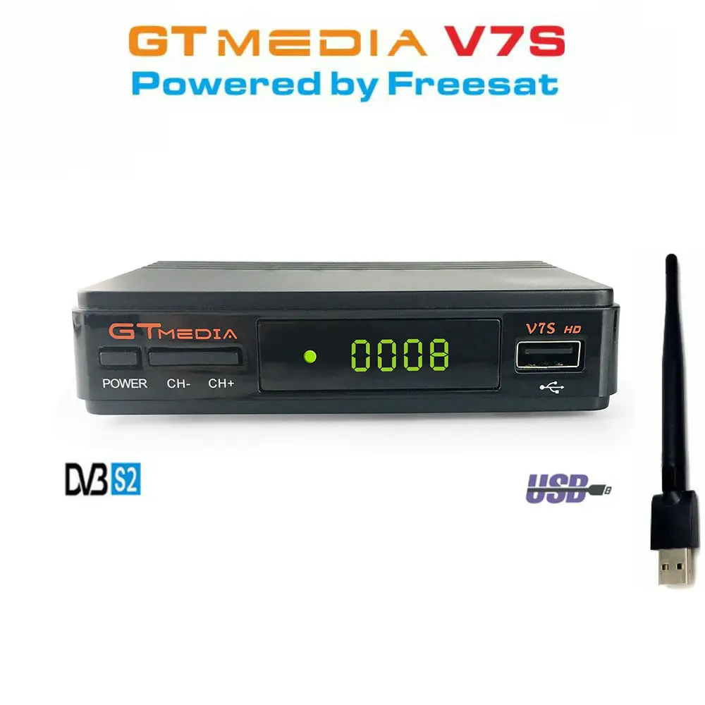 

GTmedia V7S HD DVB-S/S2 Satellite Receiver GT Media 1080P USB WIFI support YouTube Biss key cline Upgrade From Freesat V7