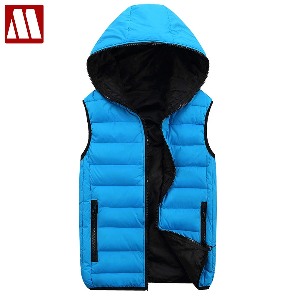 Fashion Men's Vest Winter Men Brand Hooded Vest Male Fashion Cotton-Padded Waistcoat Jacket and Coat Warm Vest 3XL 4XL