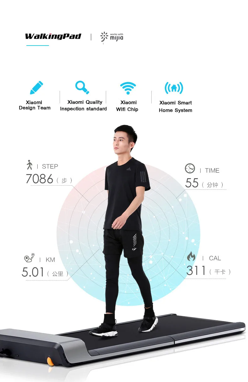 Xiaomi Mijia Walkingpad тренажер Складная бытовая беговая дорожка без каблука умное Управление скоростью подключение приложение Mijia