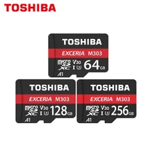 TOSHIBA Micro SDXC Card 256GB Flash Memory Card 128GB TF Card 64GB U3 EXCERIA M303 C10 For 4K V30 Up to 98MB/S A1 UHS-I Card