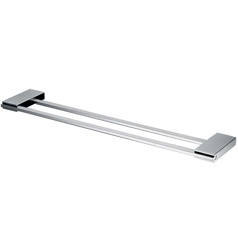 

Mirror Polished SUS 304 Stainless Steel Double Towel Bar Square Towel Rack Wall Mounted Towel Holder Bathroom Accessories