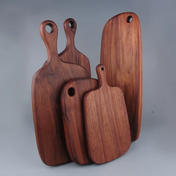 

[Video]1pcRSCHEF Black Walnut Chopping Blocks Kitchen Wood Food Plate Wooden Pizza Sushi Bread Whole Tray Cutting Board No Paint