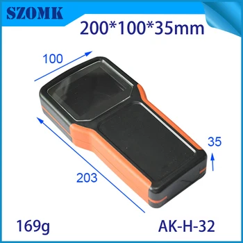 

10 pieces, 203*100*35mm szomk plastic electronics project box abs enclosure handheld box 5 x AA battery instrument housing case