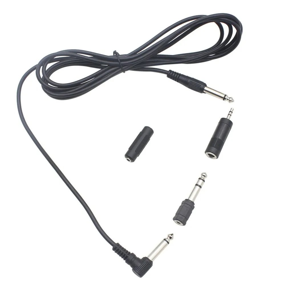 

3M/10 Feet Instrument Guitar Audio Cable 1/4-Inch 6.35mm Straight to Right Angle Plug Black ABS Jacket with 3 Adapters