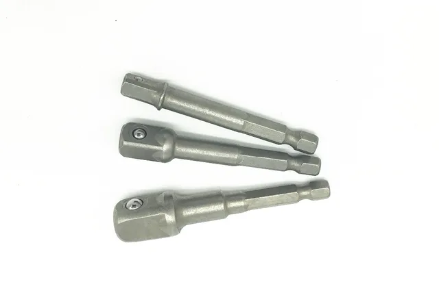 Milda Portable 3pcs Socket Adapter Set Turn Square Head Hexagonal Metal Driver Drill Bits 1/4 3/8 1/2 Electrical Drilling Heads