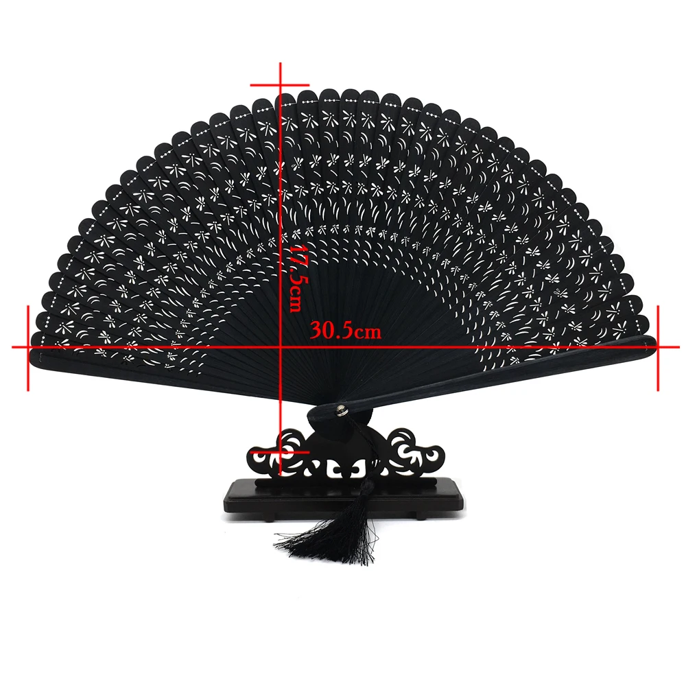 30 шт. Ретро Винтаж полированный Бамбук чистый черный домашний Декор Складные ручные вентиляторы вечерние сувениры