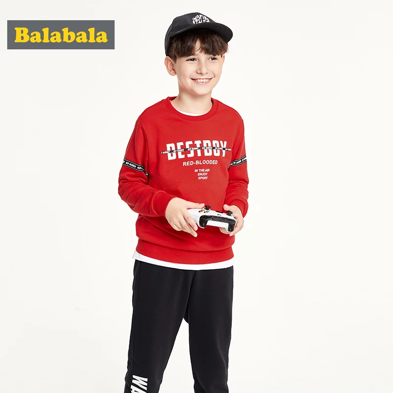Balabala/комплект детской одежды для мальчиков, осень г., новые детские костюмы детская одежда модные толстовки с принтом+ штаны