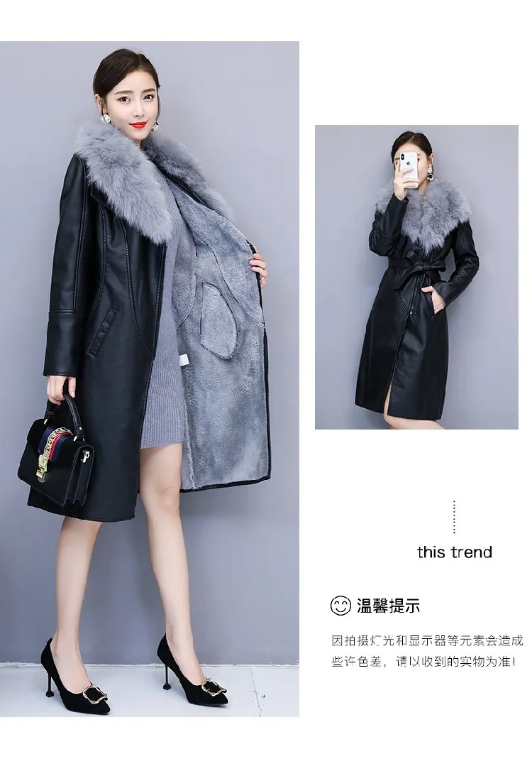 Winter Commute Long Sleeve Elegant Slim Leather Jacket Female Clothing Chaquetas Mujer Manteau Femme Hiver Coat Women