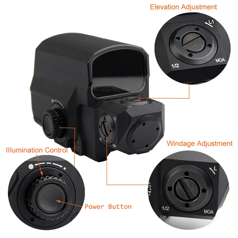 Tactical LCO Red Dot Sight Scope Reflex Sight with 20mm Rail Mount for Hunting Airsoft RL5-0038-04