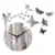Hot sale diy geometric wall watches mirror acrylic quartz wall clock stars and butterfly decoration wall stickers 9