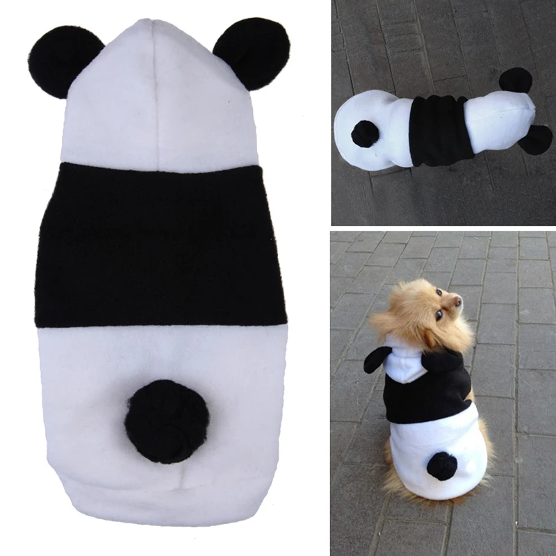 Cute Dog Cosplay Panda Vestiti Invernali Fleece Ear Hoody Pullover Cappotto Caldo Costume Per Piccolo Pet Chihuahua Puppy Lovely Jacket