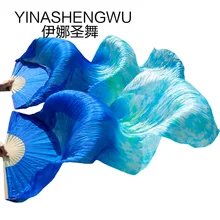 Вентиляторы для танца живота для женщин сценическое представление шелковые вееры для танца живота градиентные цветные танцевальные аксессуары для танца живота шелковые вееры смешивание