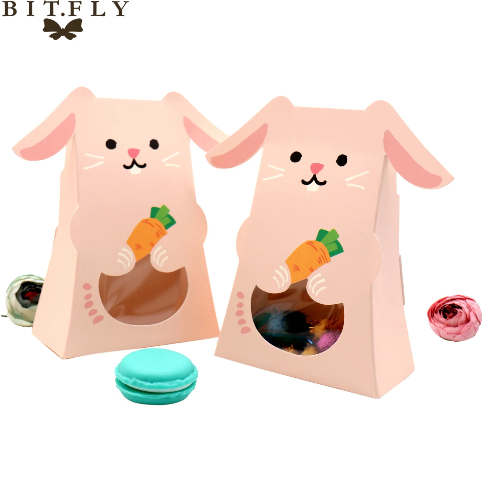 5 шт. мультяшная коробка для конфет с кроликом, котом, собакой, шоколадная Подарочная коробка для печенья упаковочные коробки с окошком для детей