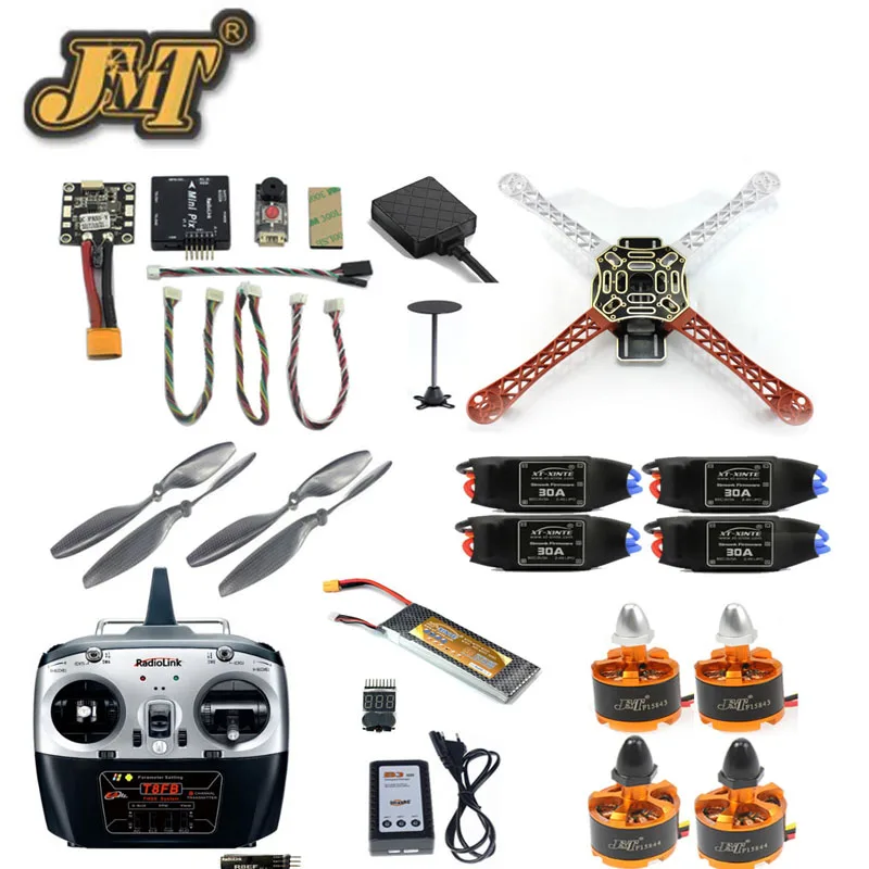 JMT F450 Mini RC Hexacopter Unassemble Kits 2.4G 8CH DIY Drone FPV Upgrade With Radiolink Mini PIX M8N GPS Altitude Hold Model