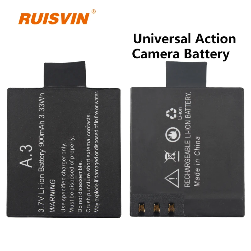 Universal Action Camera Battery 900mAh For Go Pro SJ4000 SJ4000 WiFi SJ5000 WiFi / M10 S30