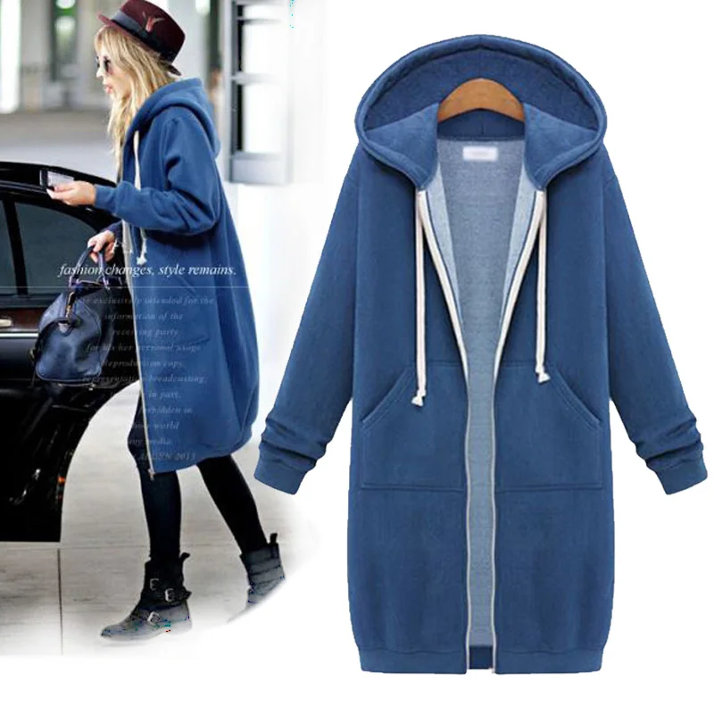 Autumn Winter Coat Women 2018 Fashion Casual Long Zipper