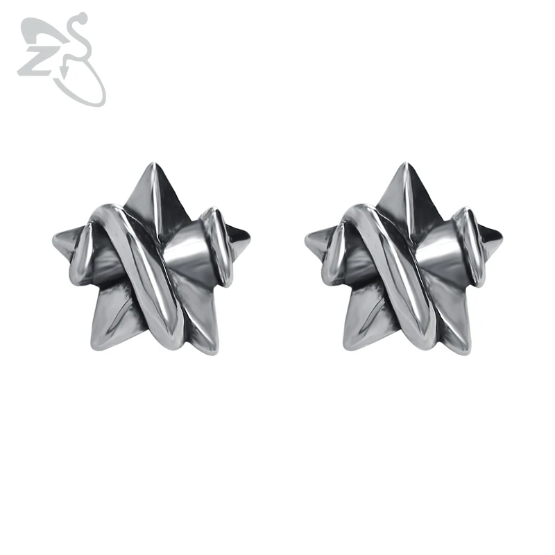 

ZS Hip Hop Star Stud Earrings for Men Women Punk Style Stainless Steel Earring Vintage Goth Biker Jewelry Earing 1 Pair 2018