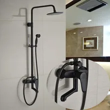 Oil Rubbed Bronze Single Handle 3 Ways Mixer Valve Shower Set Faucet Wall Mount 8 Rainfall