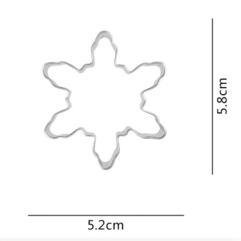 Формочка для рождественского печенья из нержавеющей стали для резки конфет бисквитов пресс-формы для приготовления пищи Рождественская тема металлические резаки форма снежинка снег