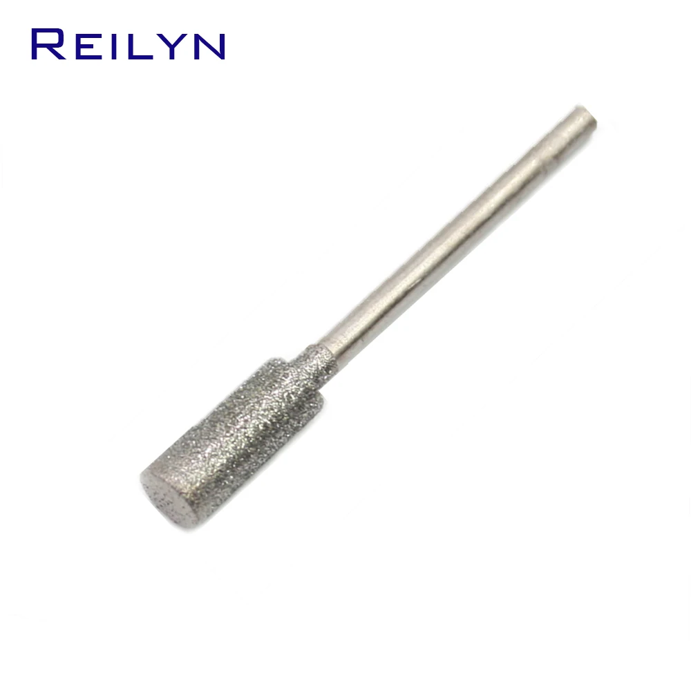 20pcs 2.35mm shank Cyliner Diamond grinding burr teeth grinding bits jade stone abrasive point 3/4/5/6/8mm