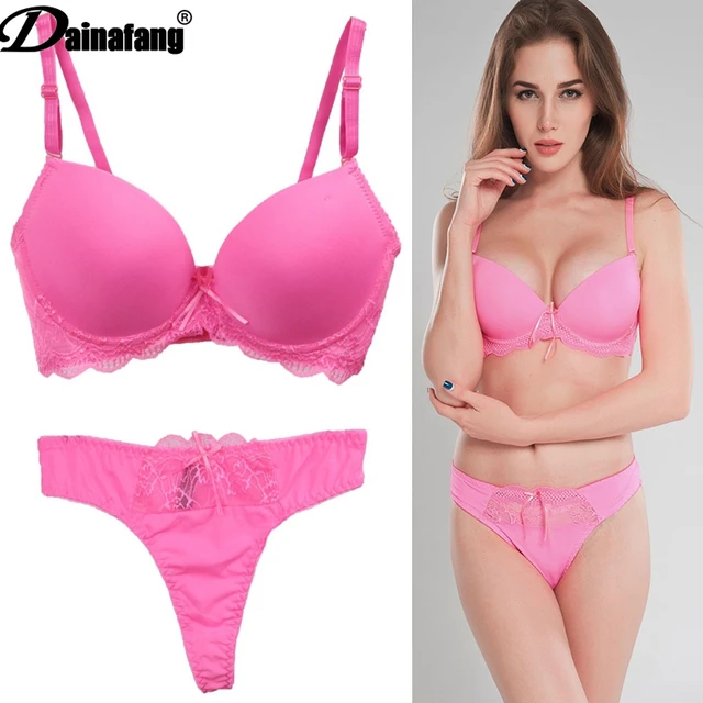 Hot Sale 8 Color Sexy Elegant ABC Cup Bra and Panty Set Women Bras Sets  Lady Underwear Push Up Lingeries Brief Thong - AliExpress