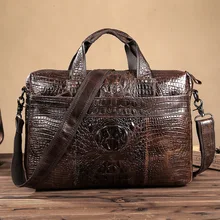 Гарантированная сумка из натуральной кожи, высокое качество, мужской портфель из крокодиловой кожи, 14 дюймов, кожаный портфель для ноутбука, мужской портфель, Maletin Hombre