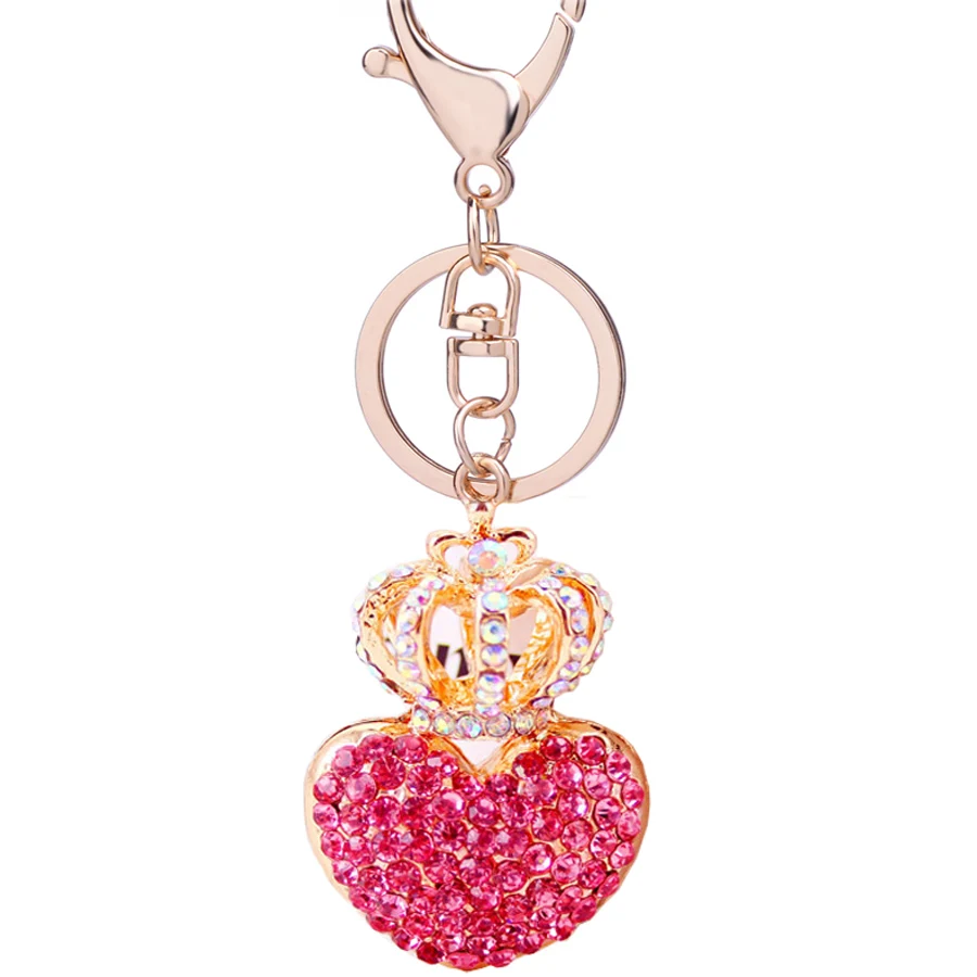Beautiful rhinestone crown heart keychain alloy keyring creative Beautiful rhinestone crown heart keychain alloy keyring creative